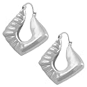 14 Karat White Gold Electroform Style Twisted Triangle Earrings