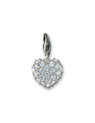 Thomas Sabo Glittering Heart Charm, Sterling Silver