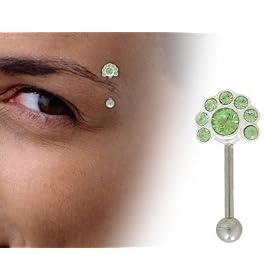 Sterling Silver Skull Design Barbell Eyebrow Ring