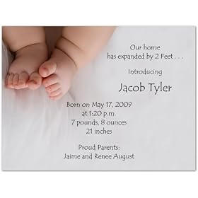 Ten Toes Birth Announcements - Set of 20