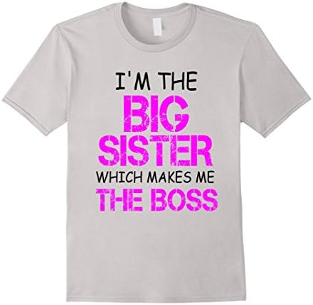 Men's family t shirt - i am the big sister which makes me the boss 3XL Silver