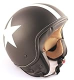 SOXON SP-301 black Star - Jethelm Jet Rollerhelm Helm Motorradhelm Gr. L