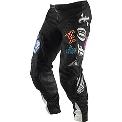 Fox Racing Platinum Steel Faith Men's MX Motorcycle Pants w/ Free B&F Heart Sticker Bundle - Black