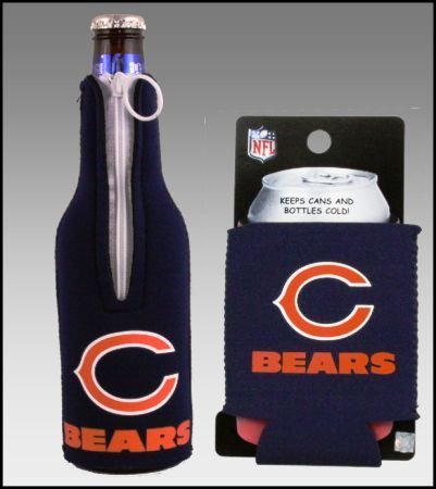 SET OF 2 CHICAGO BEARS CAN & BOTTLE KOOZIE COOLER