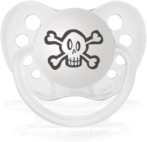 Personalized Pacifiers Skull Pacifier in Clear by Personalized Pacifiers