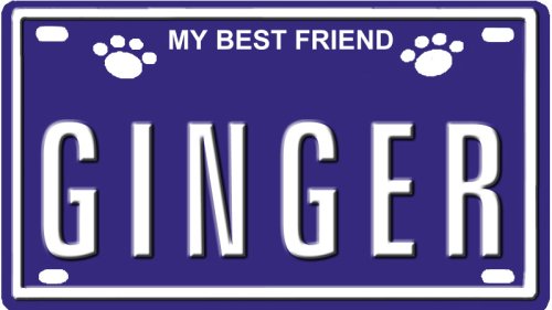 GINGER Dog Name Plate for Dog House. Over 400 Names Availaible. Type in Name