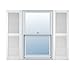 Ekena Millwork LL2C18X02800BW Custom Straight Top Center Mullion, Open LouverShutter (Per Pair)18"W x 28"HBright White