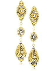 Miguel Ases Pyrite Quartz and Swarovski Ball Drop Earrings