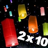20 MIXED COLOURED SKY LANTERNS CHINESE FAY KHOOM UK new
