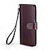 ACEABOVE Galaxy S6 Book Cover Case with Credit Card Holder Leather Wallet cover with Hand Strap (Purple)
