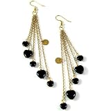 Image of Anna Lou Black Glass Heart Beads Earrings