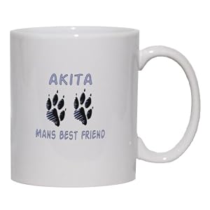 AKITA MAN'S BEST FRIEND Mug for Coffee Hot Beverage 15 oz. BLACK by T-ShirtFrenzy