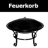 RIESIGE FEUERSCHALE FEUERKORB GRILL STAHL SCHWARZ NEU