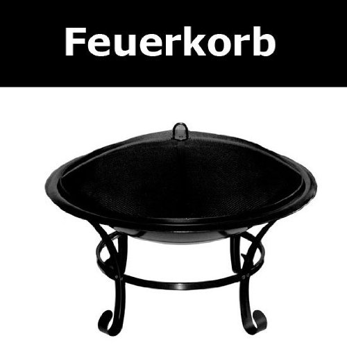 RIESIGE FEUERSCHALE FEUERKORB GRILL STAHL SCHWARZ NEU