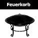 RIESIGE FEUERSCHALE FEUERKORB GRILL STAHL SCHWARZ NEU