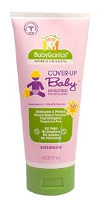Babyganics Cover Up Baby Sunscreen For Face and Body 50 SPF, 6-Ounce (Pack of 2)