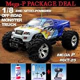 Himoto Mega-P Truck 2.4GHZ 1 8 Nitro Monster RC+Starter Kit+1Qt Fuel by Himoto Racing