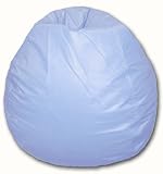Jumbo Vinyl Bean Bag Chair in Light Blue