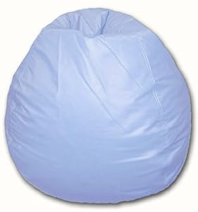 Jumbo Vinyl Bean Bag Chair In Light Blue