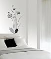 Easy Instant Decoration Wall Sticker Decal - Ink Sketched Flower and Butterfly