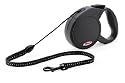 Flexi Medium Retractable 23-Foot Classic Long 2 Cord Leash, Black