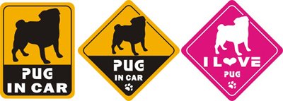 Dogloveit Pug Dog Vinyl Decal Car Sticker for Laptop, Macbook, Ipad, Window, Car, Truck, Motorcycle