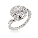 Eve's Addiction Extraordinary Swirling CZ Engagement Ring