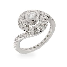 Extraordinary Swirling CZ Engagement Ring Size 5 (Sizes 5 6 7 8 9 Available)