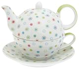 Yedi Houseware Classic Coffee and Tea Candies Tea for One with Saucer, Polka Dots
