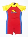 Bare Sprint Shorty Kids Wetsuit Youth 2 Red/yellow/blue