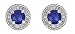 10k White Gold, September Birthstone, Lab Created Sapphire and Diamond Earrings