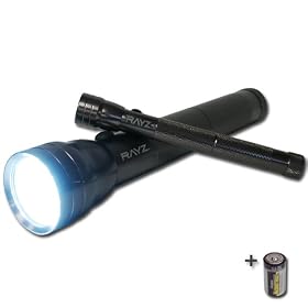 Rayz, 30 LED 3D Aluminum Flashlight & Bonus 2 AA Krypton Bulb Aluminum Flashlight Set
