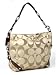 Coach 24CM Signature Chain Side Sateen Carly Hobo Handbag 15250 Khaki Mahogany