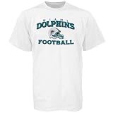 Reebok White Stacked Helmet NFL Tee Miami Dolphins XL