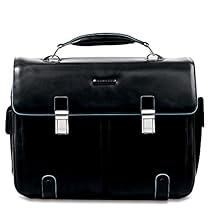 Piquadro Leather Case with 2 Front External Pockets, Black, One Size
