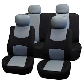 Car Seat Covers Full Set Flat Cloth Gray/black 114
