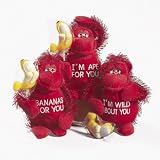 Plush Valentine Gorillas With Banana Suckers - Suckers & Pops