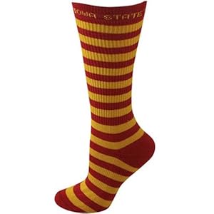 Iowa State Cyclones Ladies Red-Gold Striped Knee-High Socks