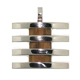 Stainless Steel Unique Pendant Charm Wood Accent By Bucasi
