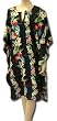 Short Caftan, Bird Of Paradise on Black