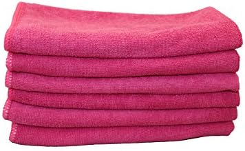 FREE Shipping 96Pcs Mr.Towels Imports WARP KNIT Microfiber Cleaning Towels 16" x 16" - Hot Pink