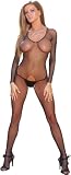 Sexy Sheer Black Crotchless Fishnet Bodystocking