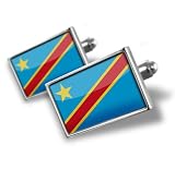 Cufflinks "Democratic Republic of Congo Flag" - Hand Made Cuff Links