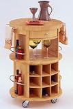 37w Round Butcher Block Wine Cart