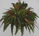 Croton and Fern Hanging Basket Image