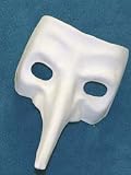 Casanova White Paintable Venetian, Masquerade, Mardi Gras Mask