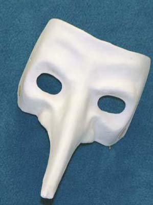 Casanova White Paintable Venetian, Masquerade, Mardi Gras Mask  