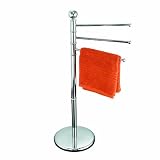 Axxentia Bad - 282160 Delano - Porte-serviettes chromé, avec 3 bras et base ronde et lourde - Hauteur : 91 cm (Import Allemagne)