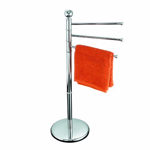 Axxentia Bad 282160 Handtuchst&auml;nder Delano, verchromt, mit 3 Armen und schwrer, runder Bodenplatte, 91 cm hoch