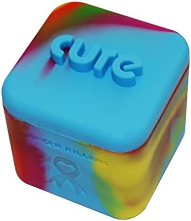 1 Rainbow Tie Dye Non-stick Shatter Concentrate Silicone Cure Cubes Jar Container